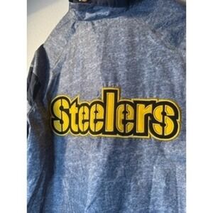 Pittsburgh Steelers NFL Windbreaker Jacket Mens Medium Gray‎ Pullover